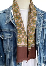 Mens Vintage Scarf 60’s 70's Necktie Gents Wool Style Groovy Mod Retro Preloved