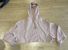 ASOS Women’s Light Pink Cropped Hoodie Sweater UK 6