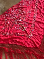 Stunning red satin embroidered