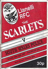 Llanelli v South Wales Police 25 Apr 1987 Stradey Park, Llanelli RUGBY PROGRAMME