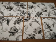 Laura Ashley Gosford Charcoal Curtain Fabric - 5 x Remnant/Craft pieces