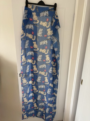 Blue cat patterned scarf - cat,