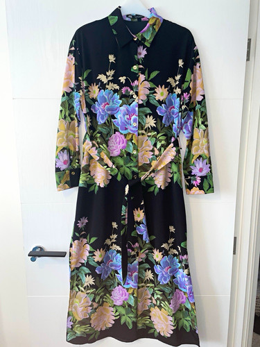 Zara black floral collared - zara,