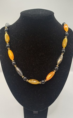 Vintage faux amber beaded - vintage,