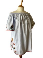ZARA PALE BLUE COTTON FLORAL
