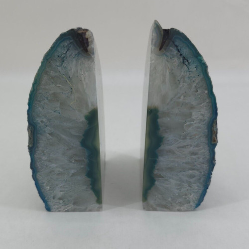 Vintage geode bookends - bookends, blue