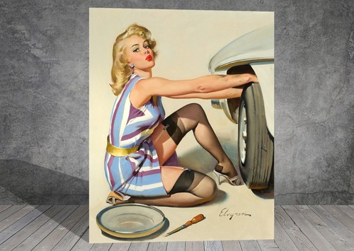 Gil elvgren mechanic - mechanic, car