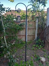Garden Bird Feeder Pole Black Metal