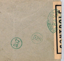 FRANCE WW2 Cover Figeac Lot MULTIPLE *GREEN* CENSORS Sheffield {samwells}YZ58