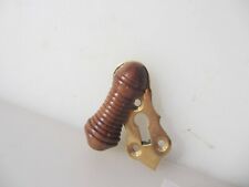 Beehive Wood Brass Keyhole Cover Escutcheon Plate Reeded Wooden Victorian STYLE