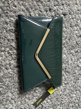 Boohoo Green Clutch Bag
