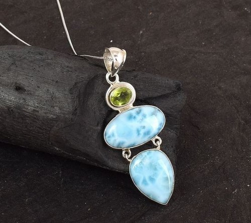 Natural larimar peridot - natural,