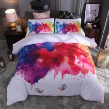 Tie-Dye Ombre Gradient Duvet Cover Bedding Set with Pillow Cases Double Size UK