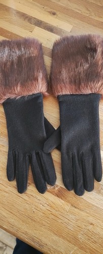 Dents black gloves with - gloves, brown