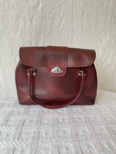 Vintage leather hand bag - leather,