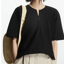 COS Black Pleated Top XS