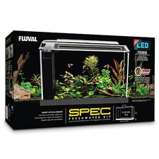 FLUVAL SPEC AQUARIUM 10L / 19L GLOSS BLACK WHITE LED LIGHT HAGEN FISH TANK