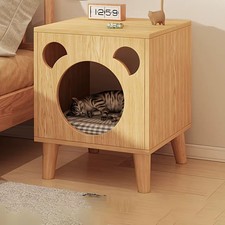 Cat Bed Side Table with Bear