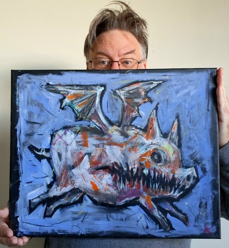 Flying pig painting - pig,