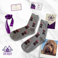 COCKAPOO CHRISTMAS SOCKS CHOCOLATE COCKERPOO UNISEX ONE SIZE UK 5-11 EU 38-46