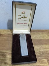 Colibri Molectric Slim Silver Plated Lighter With Box In VGC