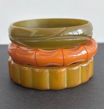 3 x vtg 1930s Art Deco carved