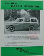 Morris Cowley & Minor 5cwt & 10cwt Utilecons Original Martin Walker Sales folder