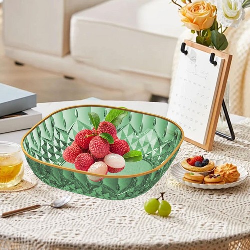 Green plastic fruit - plastic, bowl