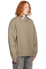 Frame Heavyweight Chunky Knit Jumper In Taupe Size XL