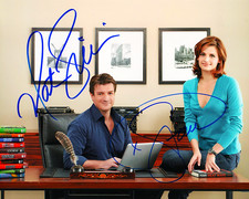 STANA KATIC & NATHAN FILLION SIGNED REPRINT AUTOGRAPH CASTLE 8"x10" Photograph