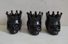 Set of 3 Black Skull Crown