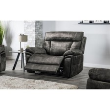 GREY Endurance Nero Fabric XL Power Recliner Chair - SCS