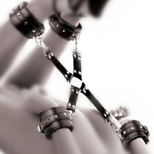 Leather Handcuffs Bondage Hog Tie Leg Wrist Cuffs Restraint Fetish Sex BDSM Toy