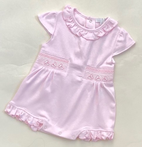 Baby girls pink romper - romper, frilly