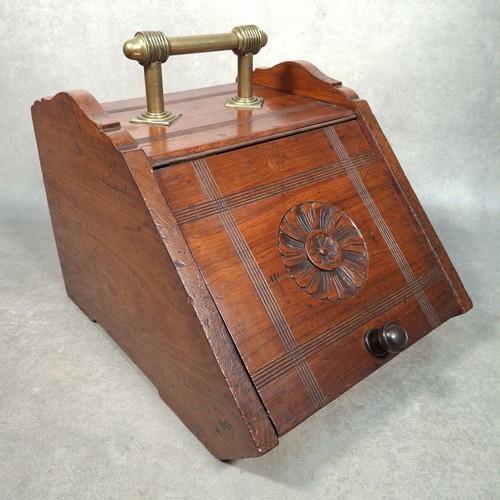 Antique coal scuttle - coal, box