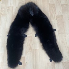 Black Real Fur Collar Scarf