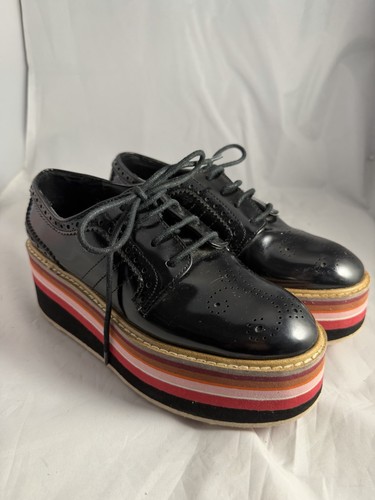 Zara black brogue - zara, platform
