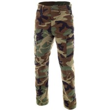 US ARMY TACTICAL BDU RIPSTOP TROUSERS MENS COMBAT CARGO WORK WEAR WOODLAND CAMO