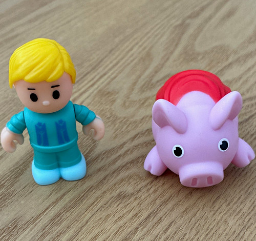 Plastic boy pig figurine - pig,
