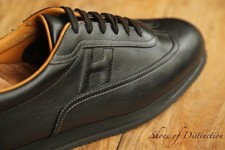 Hermes Quick Black  Leather Trainers Sneakers Shoes Men's UK 8.5 US 9.5 EU 42.5