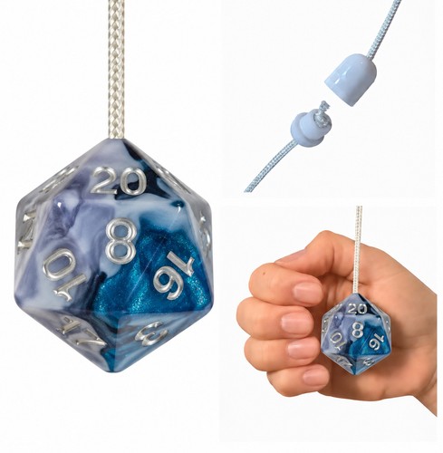 Blue d20 poly dice light - blue,