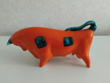 Stunning Trentham Art Pottery 60s 70s Large Orange Bull