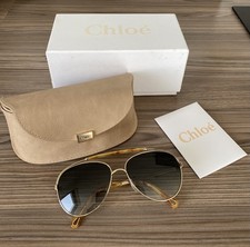 Chloe Sunglasses Gold & Blue
