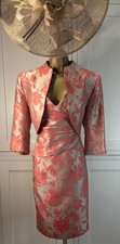 Irresistible Veromia UK 16 Coral Gold Dress Bolero Wedding Mother Bride Outfit