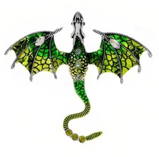 Flying Dragon Brooch Crystal