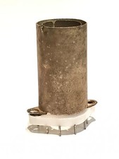 1960'S VINTAGE B9A BASE & HEAVY SILVER PLATED VALVE COVER / CHIMNEY        fd7g8