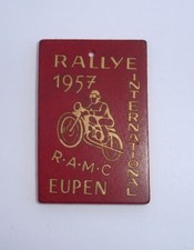 R.A.M.C - 1957 RALLYE INTERNATIONAL - EUPEN - moter cycle badge - 45mm x 30mm