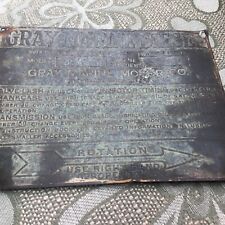 Gray Marine Diesel Model 64-YTL3 Original Metal Plate Engine Number C-64079