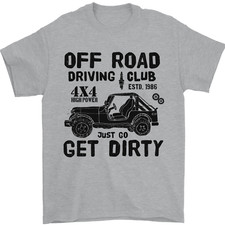 Off Road Driving Club Get Dirty 4x4 Funny Mens T-Shirt 100% Cotton