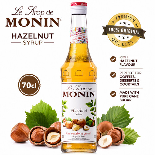 Monin hazelnut syrup 70cl - hazelnut,